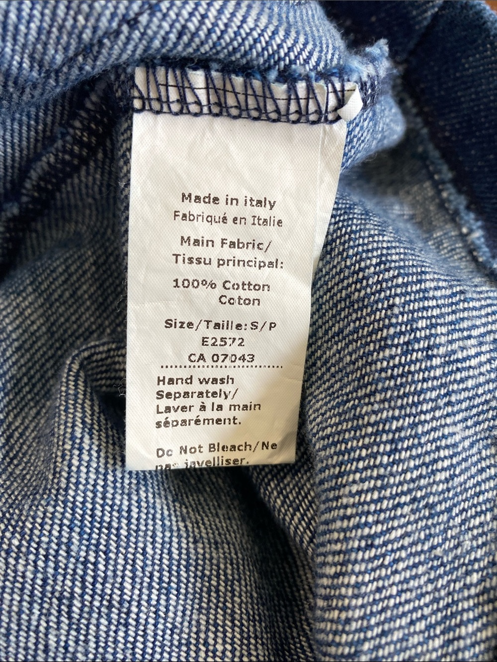 Vanessa Milano Italy Denim Oversized Blazer Jacket 100% Cotton S - Picture 10 of 13